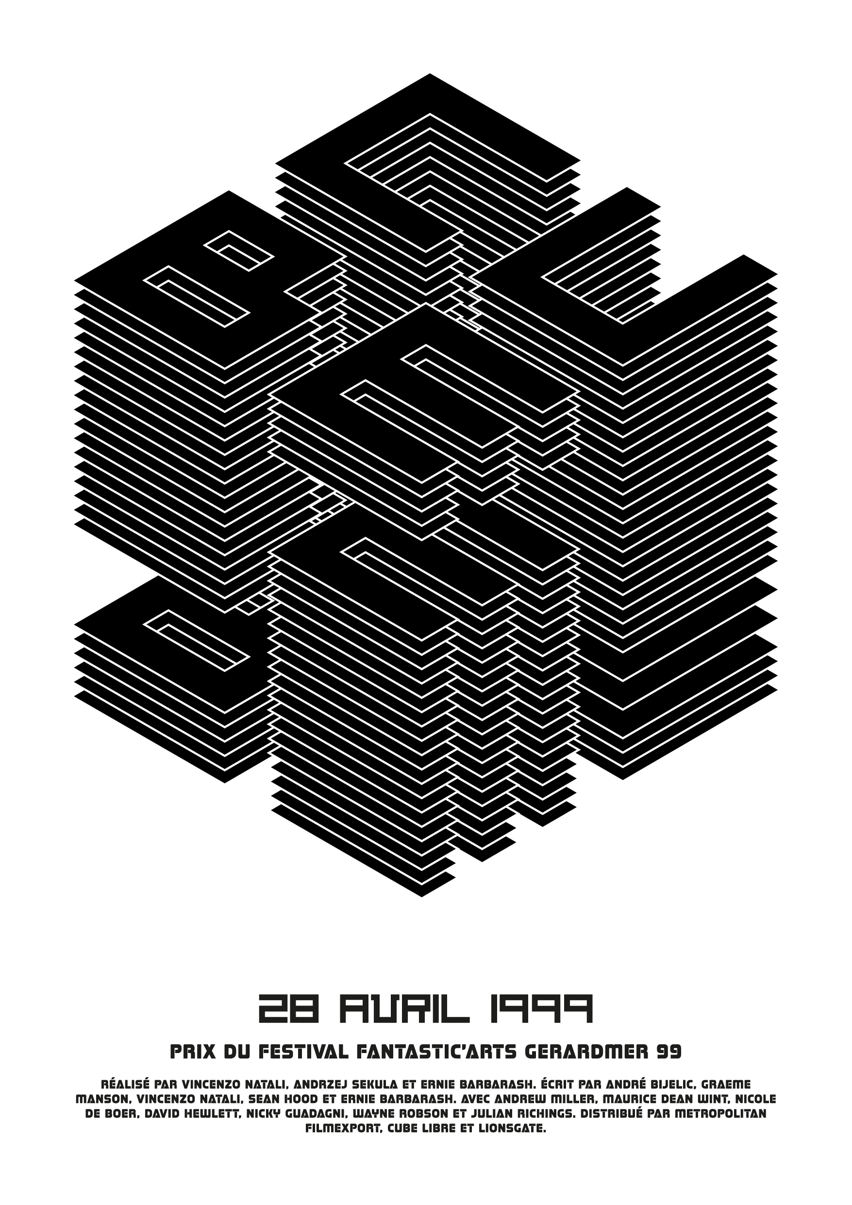 Affiche de film typographique Cube